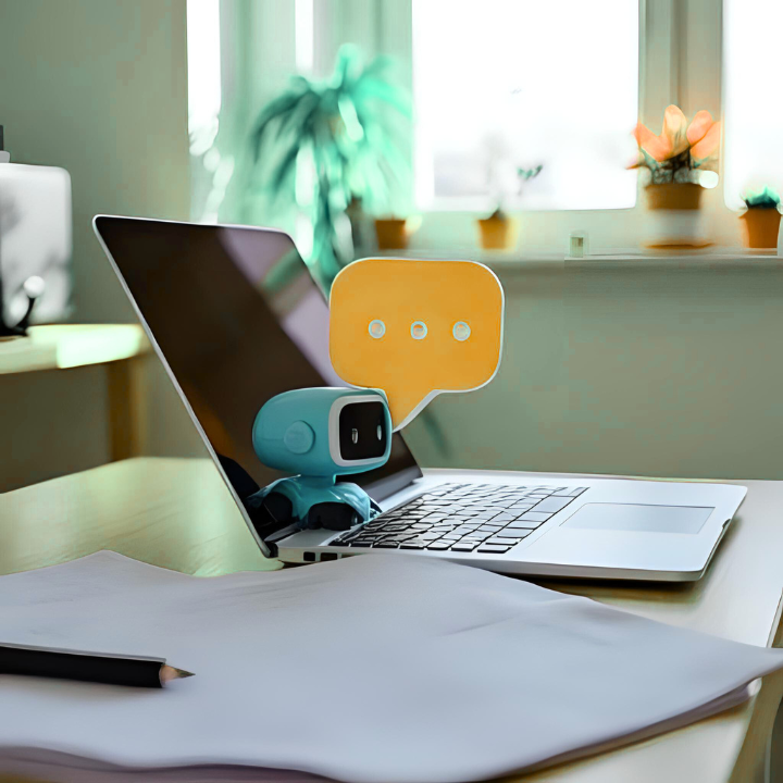 Symbolbild Laptop Chatbot